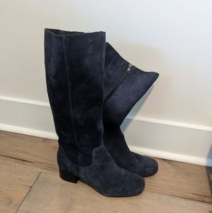 Born Avala Dark Blue Suede Knee-High Boots